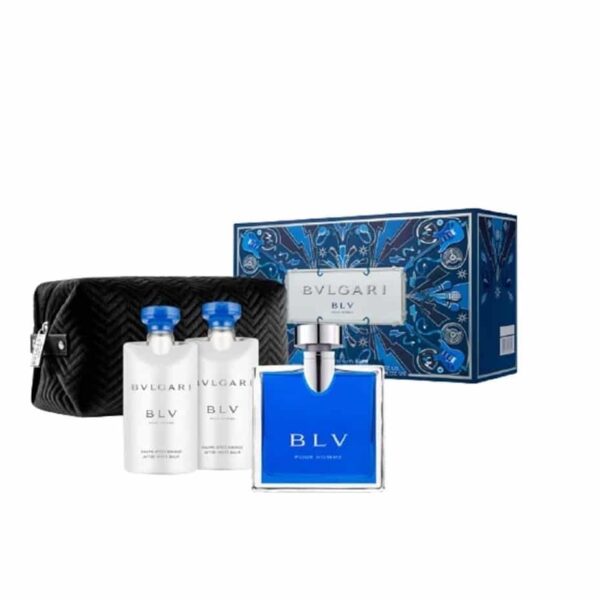 Bvlgari Blv Gift Set Blv For Homme ( EDT 100ml+ 2 X 75ml Asb + Pouch Soft Box)