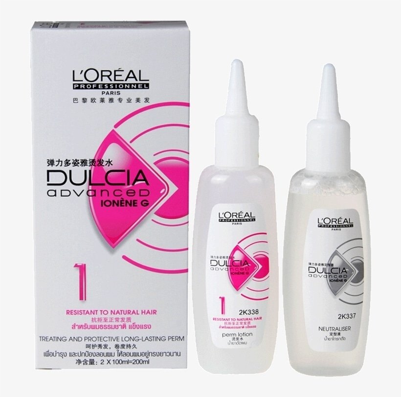 Loreal Professionnel Perm Dulcia Advanced Ionene G Professional Perming Treatment For Long Lasting Curls 1 Natural Hair 2*100 ml = 200ml