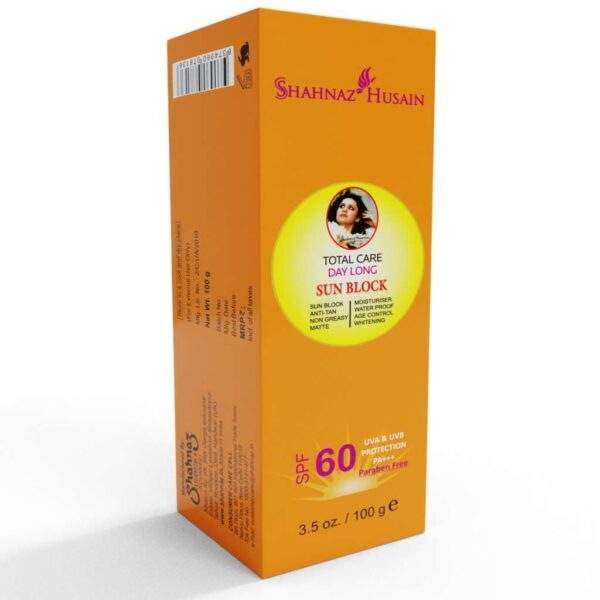 Shahnaz Husain Total Care Day Long Sun Block Spf-60 100G - Image 2