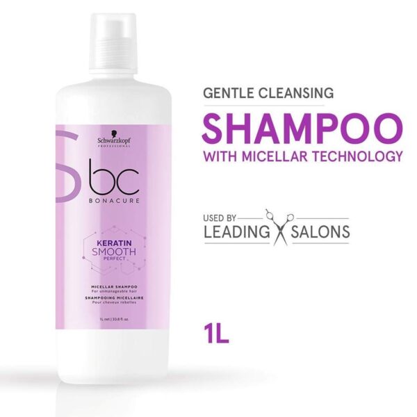 Schwarzkopf Professionel Professionel Bonacure Bc Keratin Smooth Perfect Micellar Shampoo 1L - Image 2