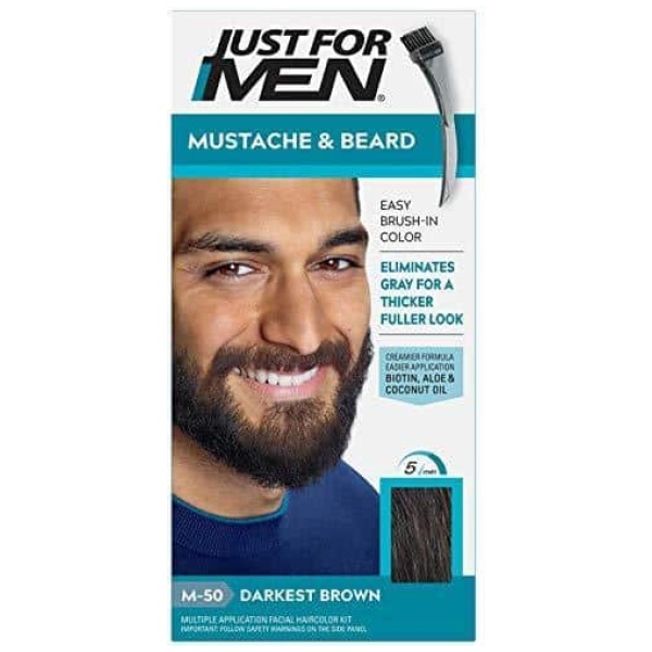 Just For Men Mustache & Beard Color, Darkest Brown M-50