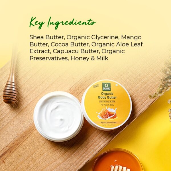 Organic Harvest Body Butter With Honey & Milk 100Ml - Image 3