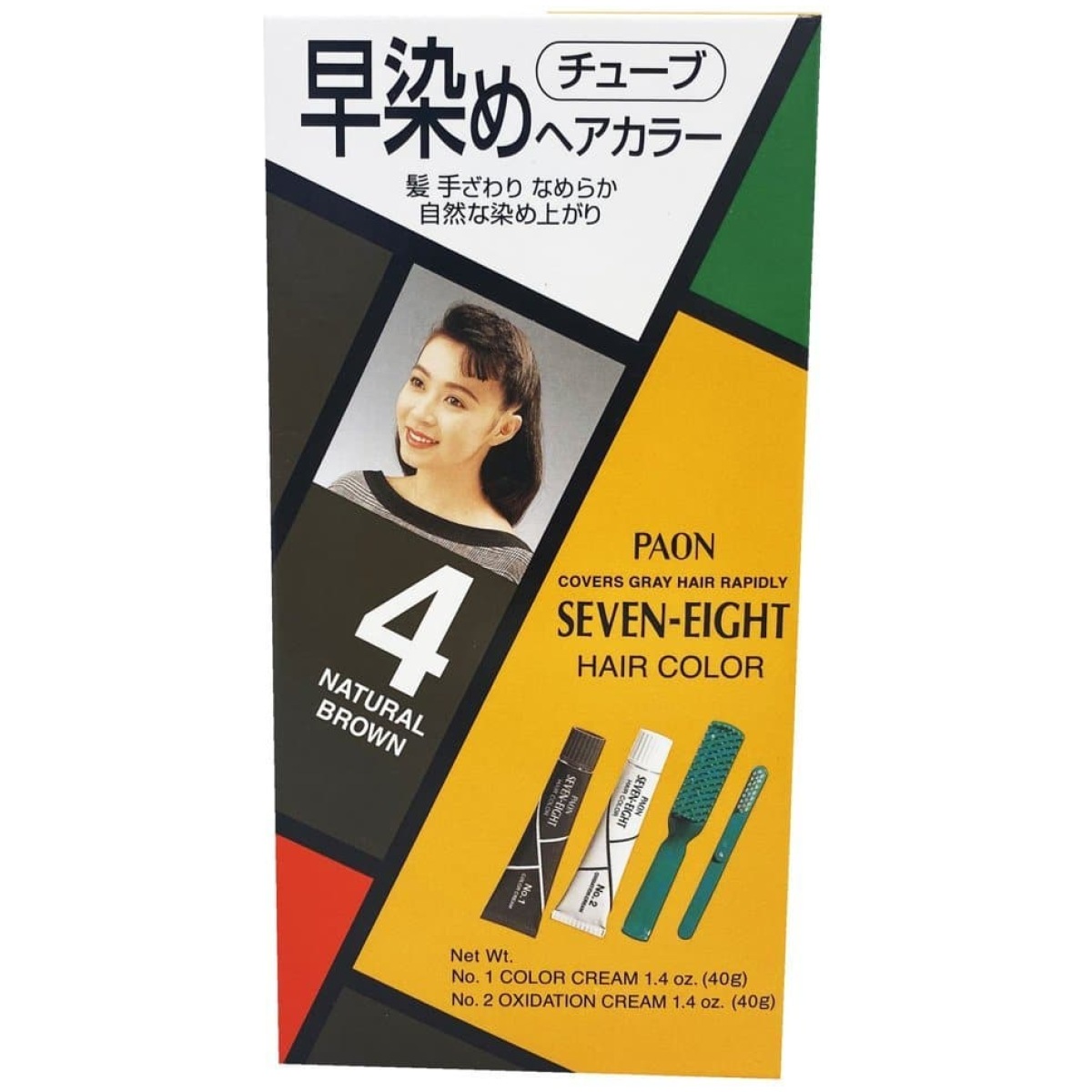 Paon Seven Eight Hair Color Cream 4 Natural Brown - Image 1