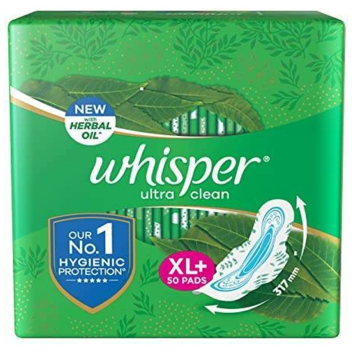 Whisper Ultra Clean Sanitary Pads For Women X-Large + Pack Of 50 Napkins