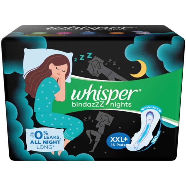 Whisper Bindazzz Nights Pads For Women Xxl Plus 16 Pads