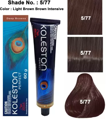 Wella Professionals Koleston Deep Browns Hair Color 60Gm 5/77 Light Brown Brown Intensive
