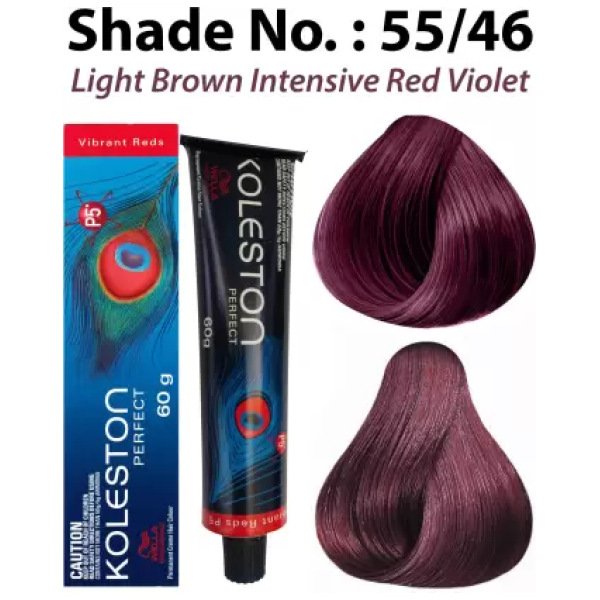 Wella Professionals Koleston Vibrant Reds Hair Color 60Gm 55/46 Light Brown Intensive Red Violet