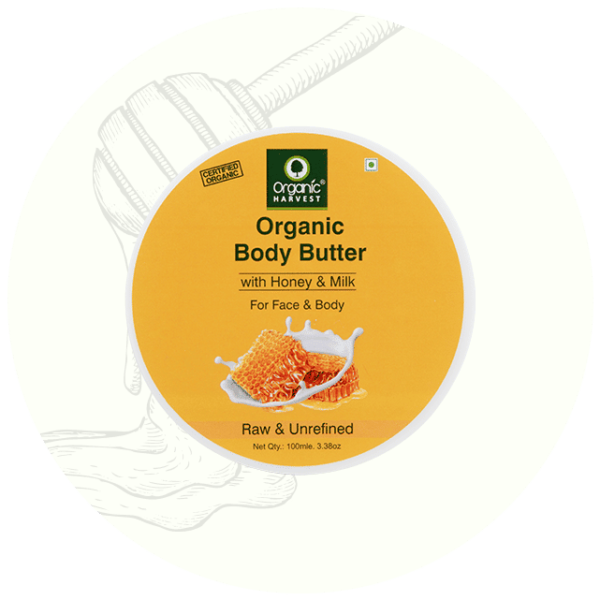 Organic Harvest Body Butter With Honey & Milk 100Ml