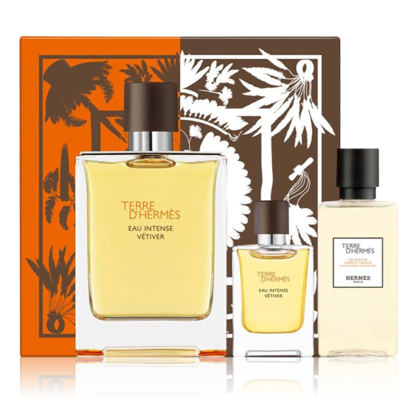 Hermes Terre D'Hermes Eau Intense Vetiver Set: EDP 100ml + Shower Gel 40ml + EDP 5ml