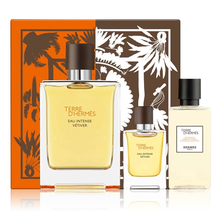 Hermes Terre D'Hermes Eau Intense Vetiver Set: EDP 100ml + Shower Gel 40ml + EDP 5ml Hermes Terre D'Hermes Eau Intense Vetiver Set: EDP 100ml + Shower Gel 40ml + EDP 5ml