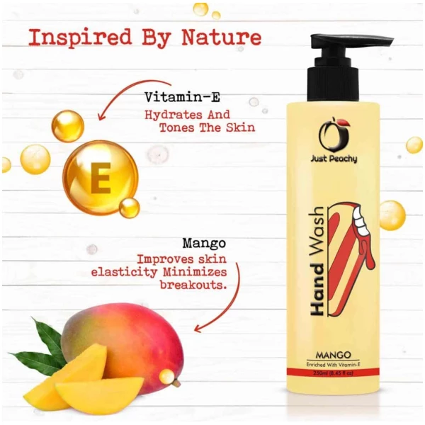 Just Peachy Moisturizing Mango Hand Wash Enriched With Vitamin E 250ml - Image 4