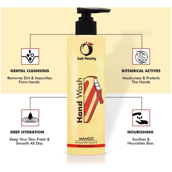 Just Peachy Moisturizing Mango Hand Wash Enriched With Vitamin E 250ml - Image 6