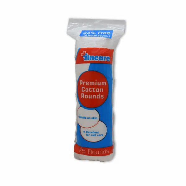 Jincare Premium Cotton Rounds (Pack of 75 Rounds)