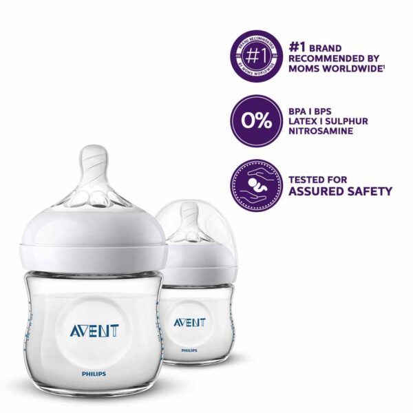 Avent Natural Feeding Bottle Pack of 2 - 125 ml - Image 2