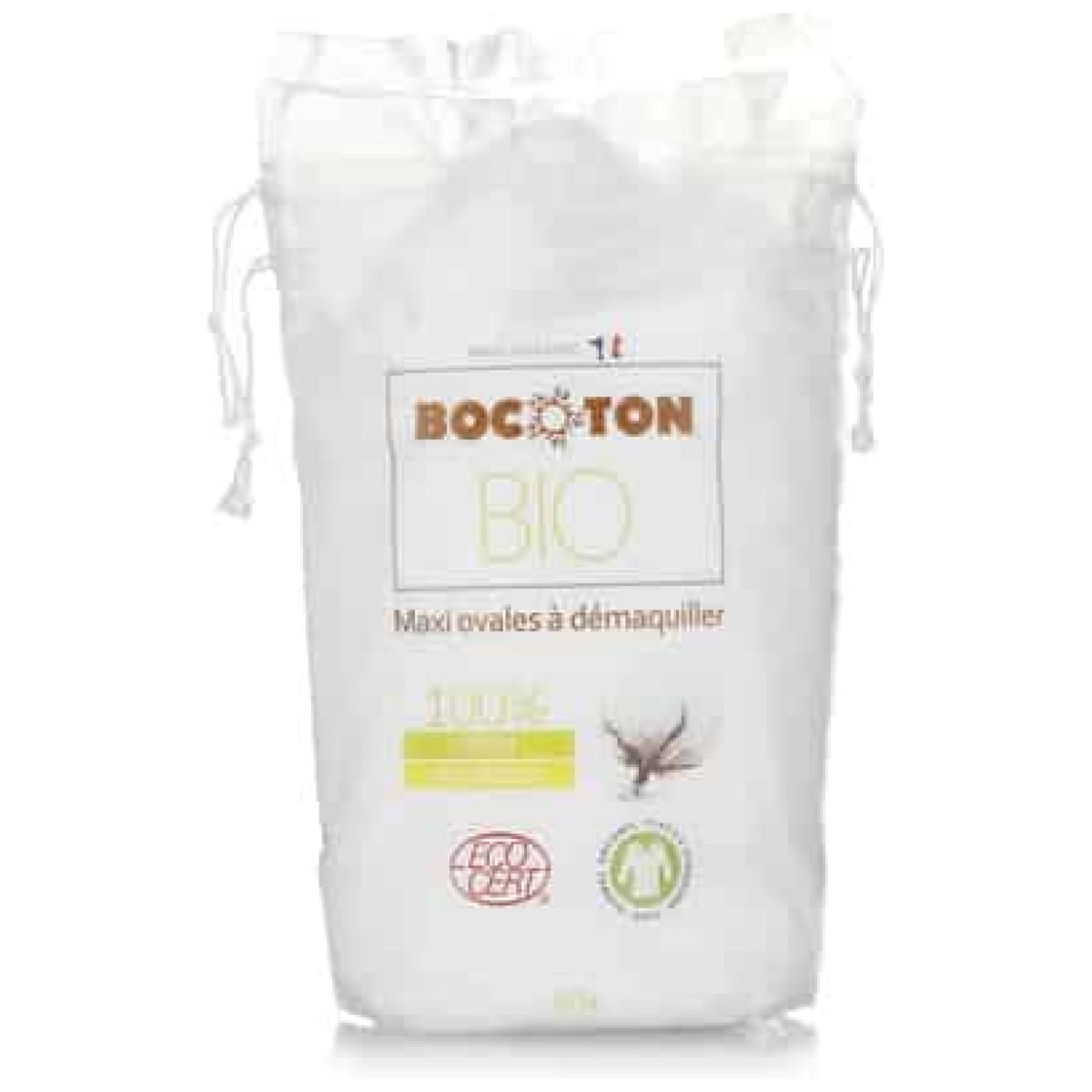 Bocoton 100% Organic Bio Cotton Pads Maxi Oval for MakeUp 40s - Image 1