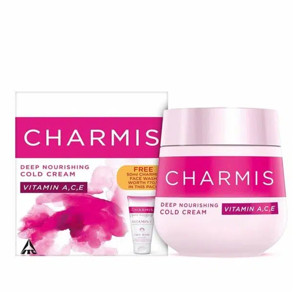 Charmis Deep Nourishing Cold Cream 100 ml with Charmis Vitamin C Facewash 50 ml Free (Combo Pack)