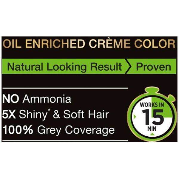 Garnier Black Naturals Oil-Enriched Cream Hair Color Deep Black 8 X ( 20 ml + 20 g ) Packs 1.0