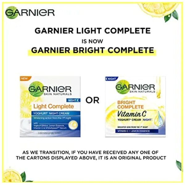 Garnier Bright Complete Vitamin C Yoghurt Night Cream 40g