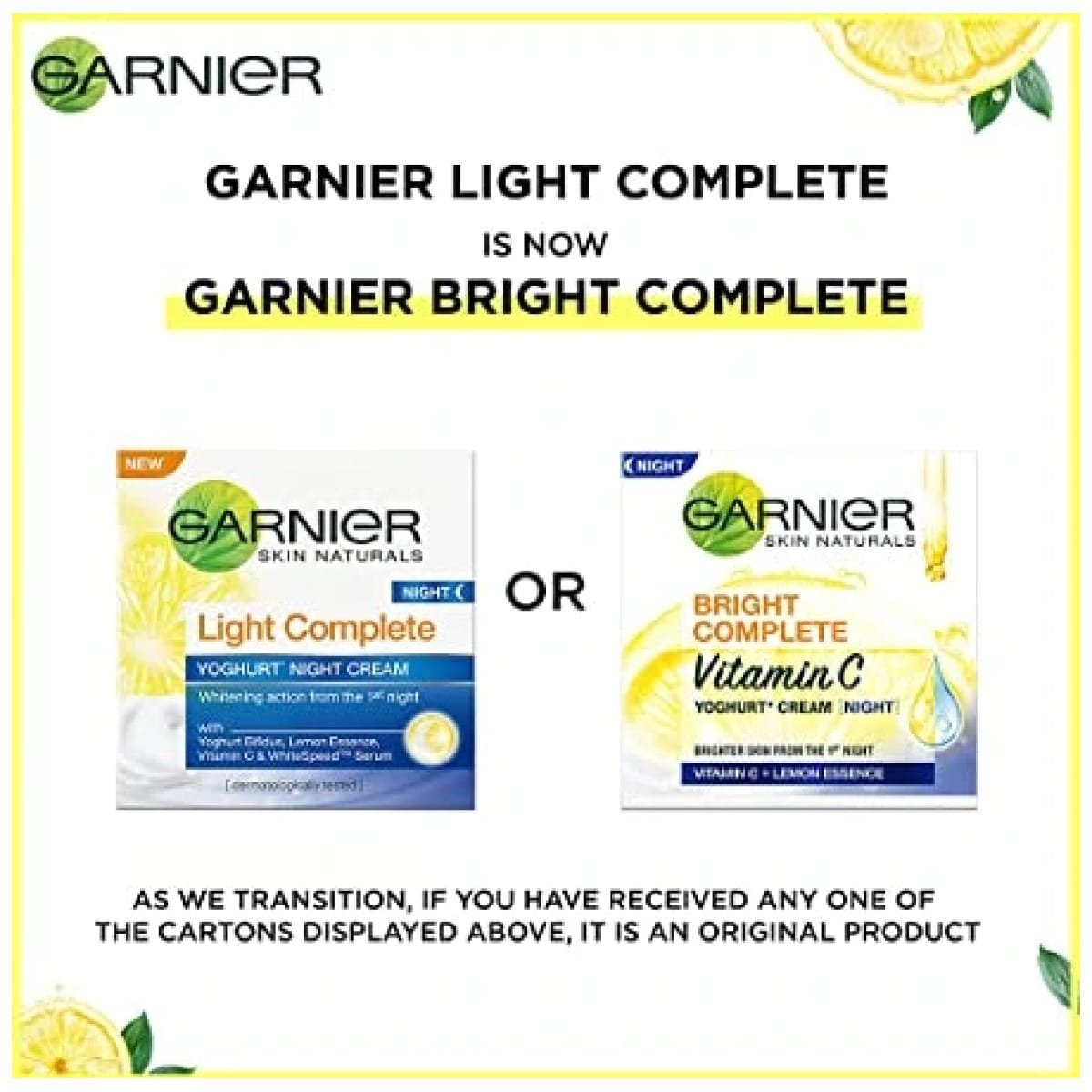 Garnier Bright Complete Vitamin C Yoghurt Night Cream 40g