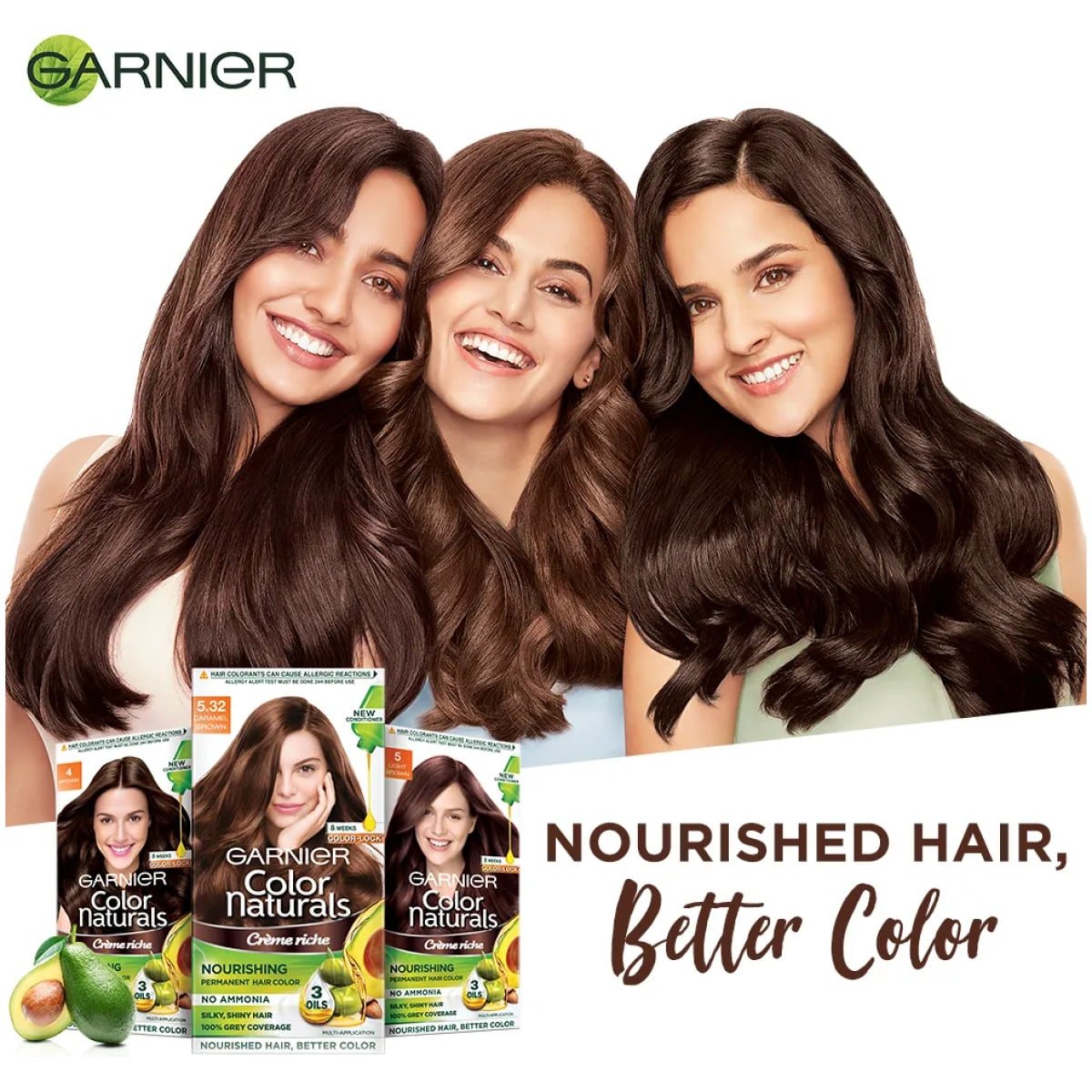 Garnier Black Naturals Oil-Enriched Cream Hair Color Brown Black 8 X ( 20 ml + 20 g ) Packs 3.0
