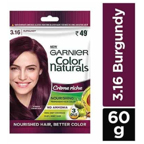 Garnier Color Naturals Creme Riche Sachet No3.16 Burgundy (Pack Of 8)