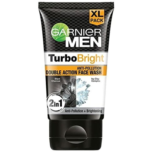 Garnier Men Turbo Bright Anti-Pollution Double Action Charcoal Facewash 150g