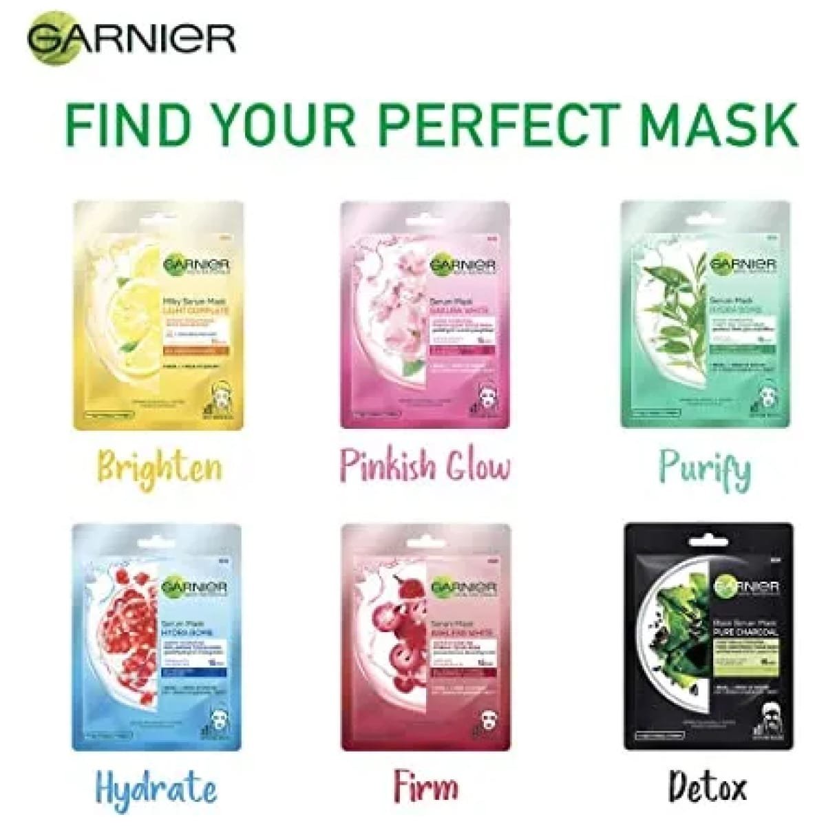 Garnier Pure Charcoal Black Serum Face Sheet Mask - Tightens Pores 28 g