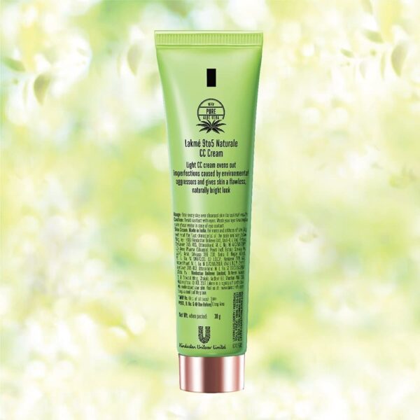 Lakme 9 To 5 Naturale Cc Cream Bronze Spf 30 Pa++ With Aloe Vera Conceals Dark Spots & Blemishes 30 G - Image 3