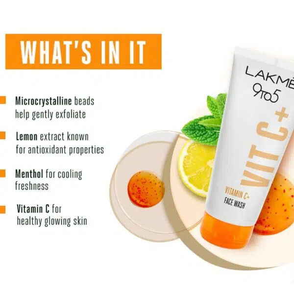 Lakmé 9to5 Vitamin C Facewash, 100g - Image 2
