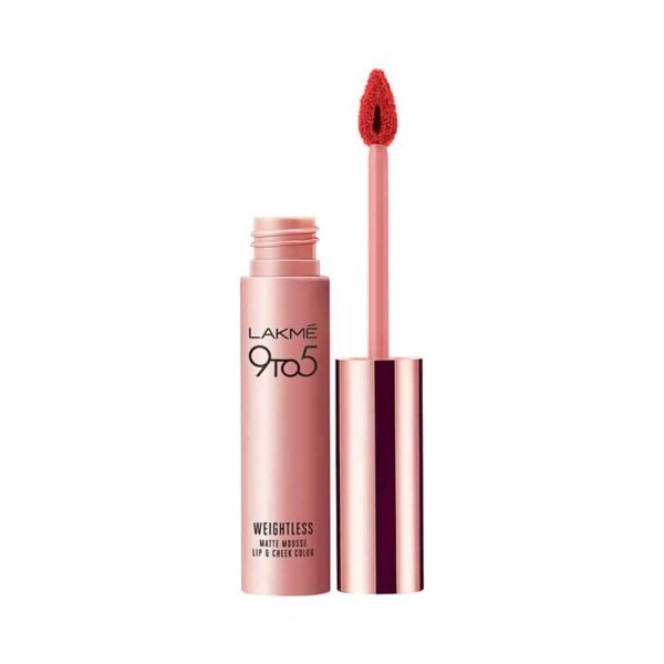 Lakme 9 to 5 Weightless Matte Mouse Lip & Cheek Color, Coral Cushion 9 g