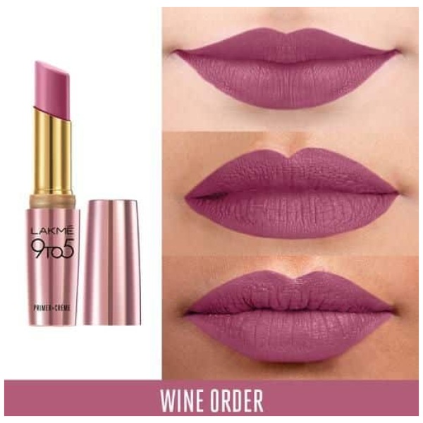 Lakme 9To5 Primer + Creme Lip Color - Wine Order, CP4, 3.6 g - Image 2