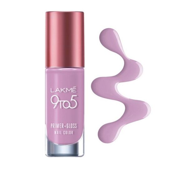 LAKMÉ 9to5 Primer + Gloss Nail Colour, Lavender Breeze, 6 ml - Image 2