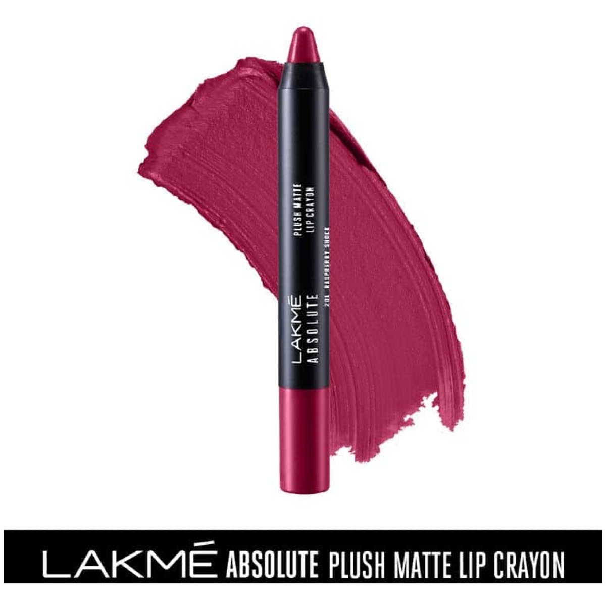 Lakme Absolute Plush Matte Lip Crayon - 201 Raspberry Shock