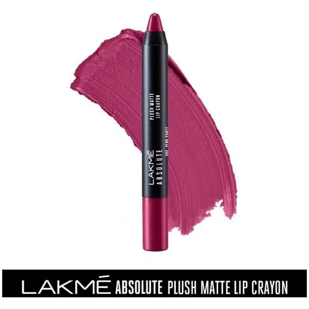 Lakme Absolute Plush Matte Lip Crayon - 202 Pink Party