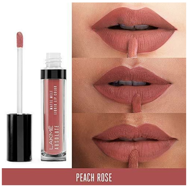 Lakme Absolute Matte Melt Liquid Lip Color - Peach Rose - Image 2