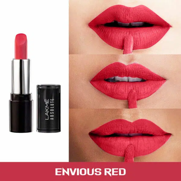 Lakme Absolute Matte Revolution Lip Color 102 Envious Red - Image 2