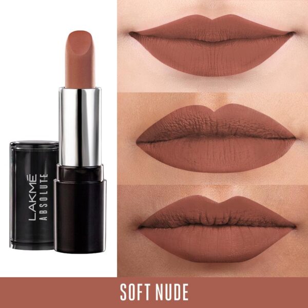 Lakme Absolute Matte Revolution Lip Color 302 Soft Nude - Image 2