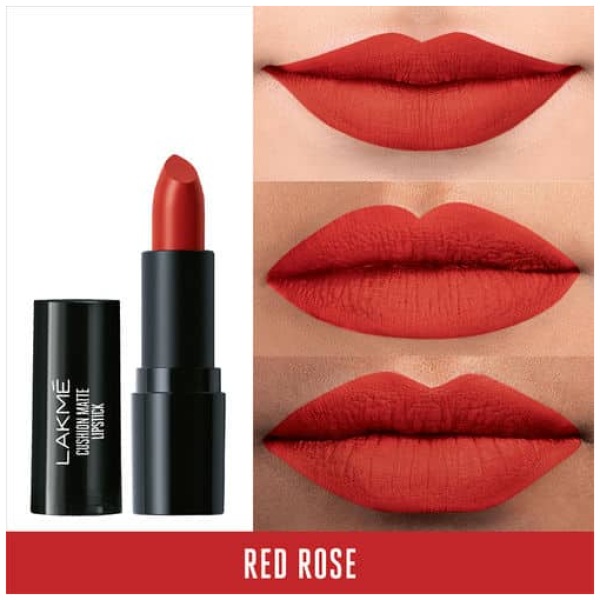 Lakme Cushion Matte Lipstick - CR2 Red Rose - Image 3
