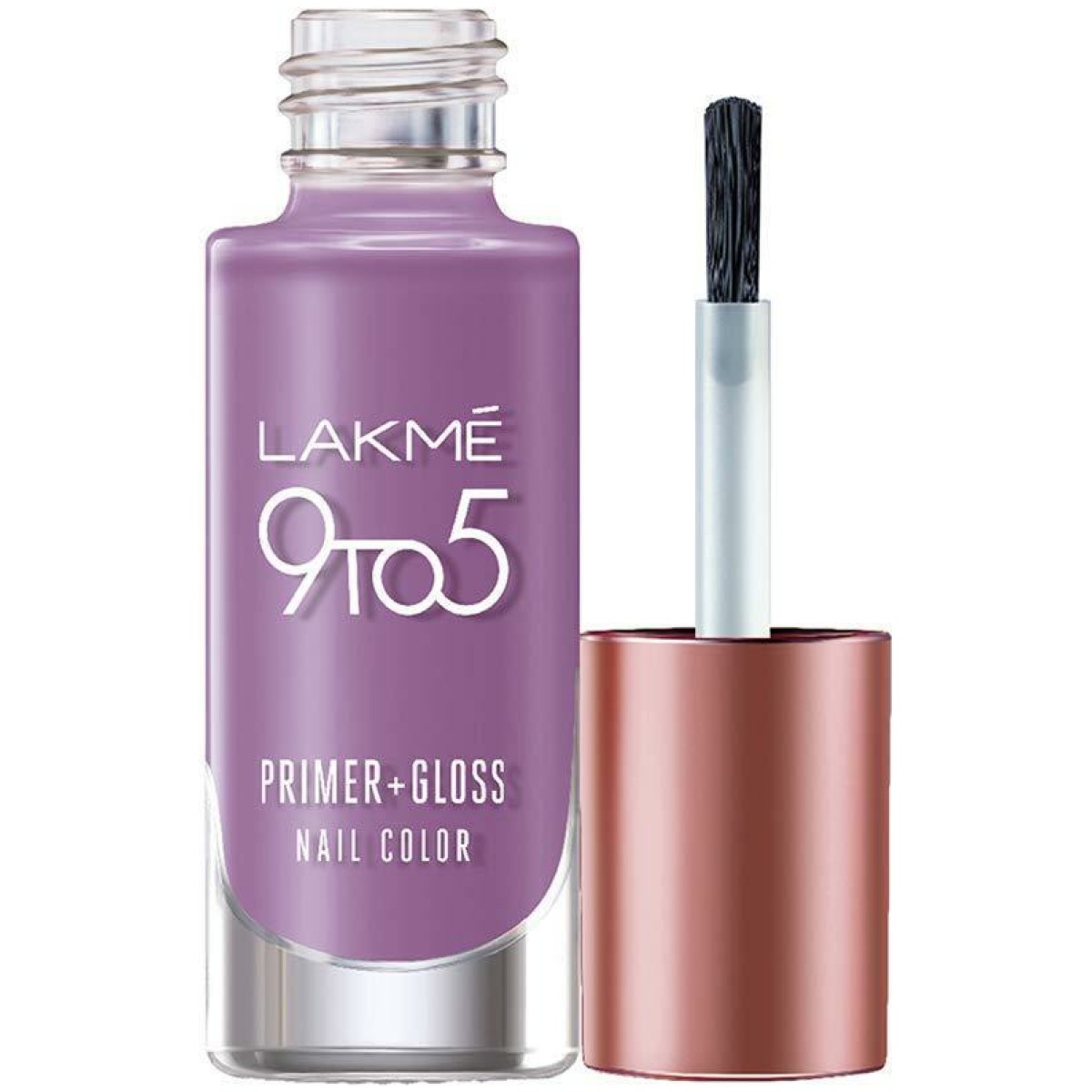 Lakme 9 to 5 Primer + Gloss Nail Color, 6 ml Lilac Link - Image 1