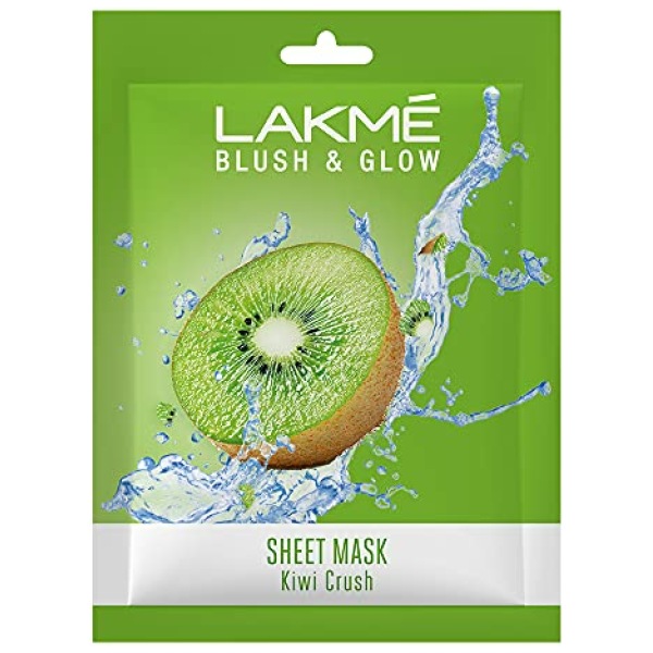 Lakmé Blush & Glow Kiwi Sheet Mask, 20 ml/25 ml (Item weight may vary)