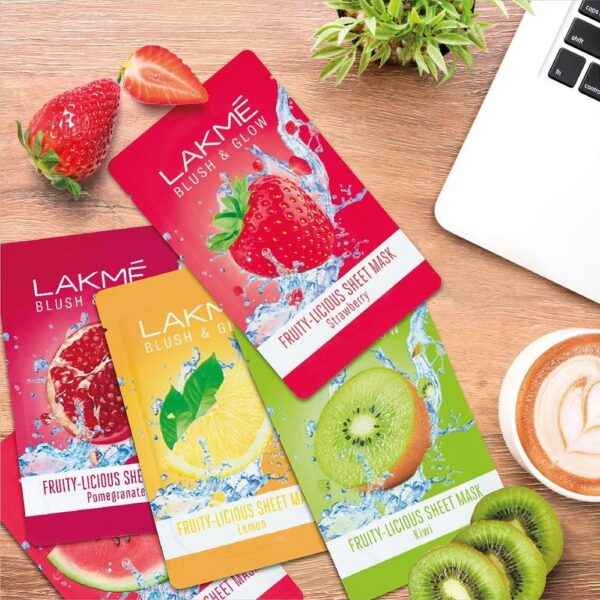 Lakmé Blush & Glow Strawberry Sheet Mask, 25 ml - Image 2