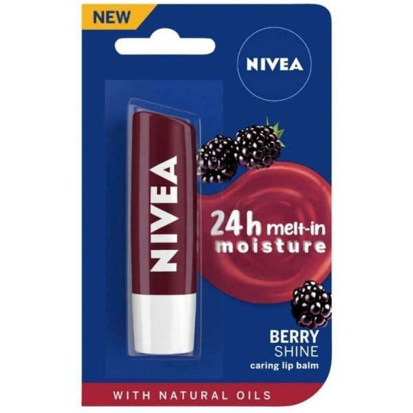 Nivea 24H Berry Shine Caring Lip Balm 4.8G