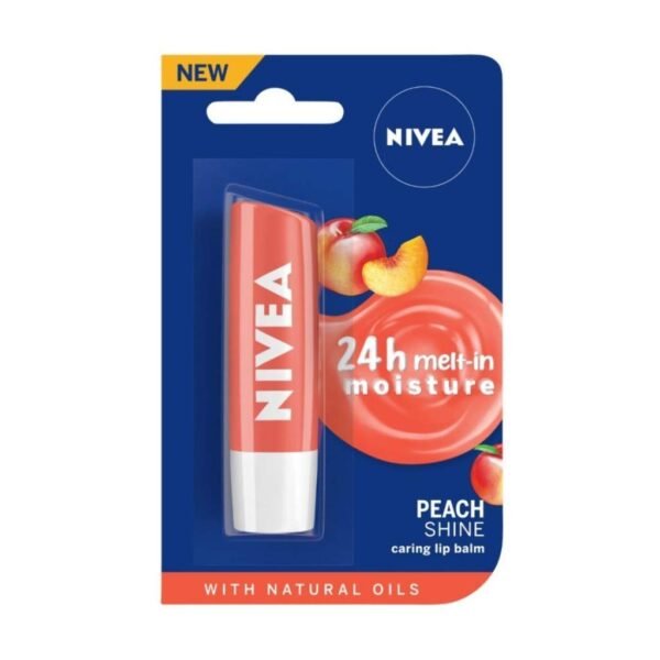 Nivea 24H Peach Shine Caring Lip Balm 4.8G