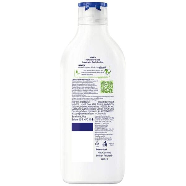 Nivea Naturally Good Natural Lavender Body Lotion For Dry Skin 200ml - Image 2