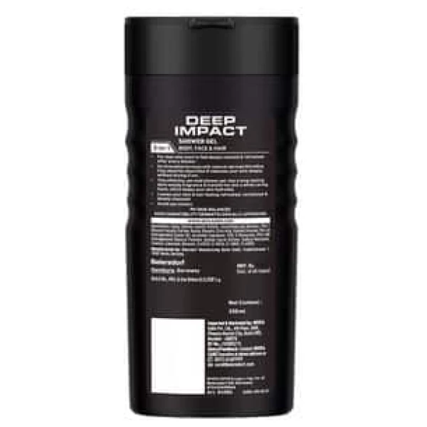 Nivea Men Shower Gel Deep Impact For Body Face & Hair 250Ml - Image 2