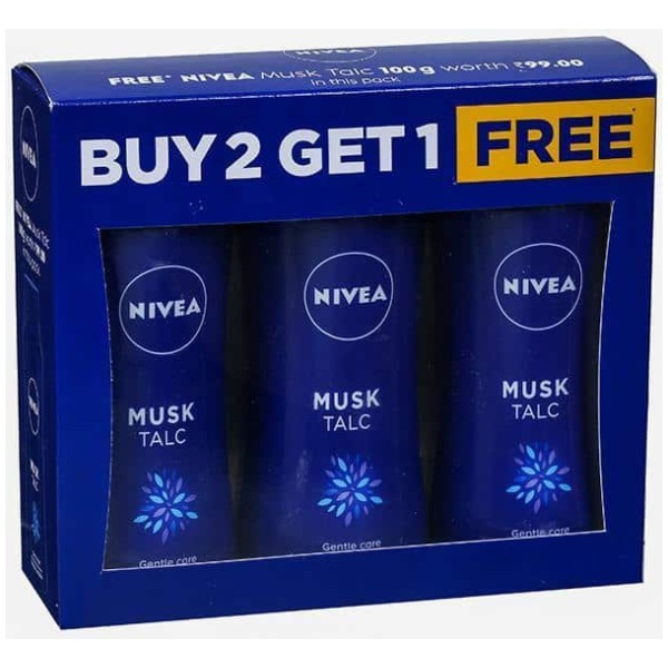 Nivea Musk Talc 100Gm ( Buy 2 Get 1)