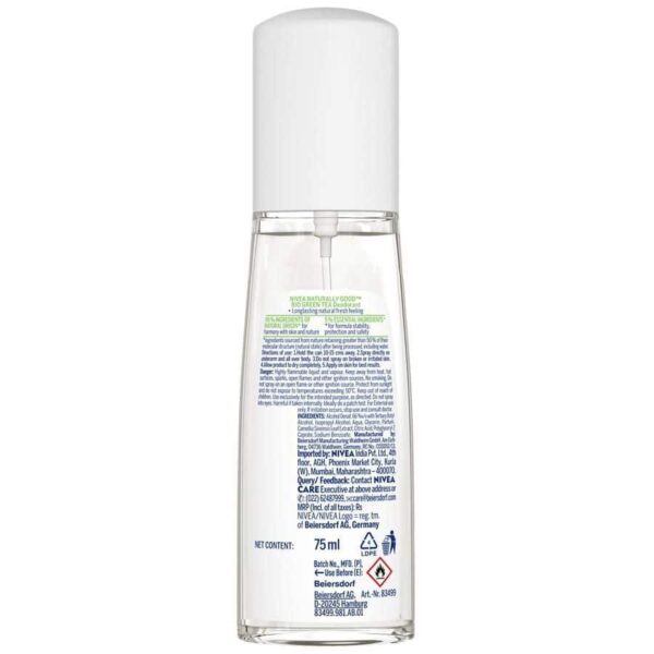 Nivea Naturally Good Deodorant Bio Green Tea 24H 75Ml - Image 2