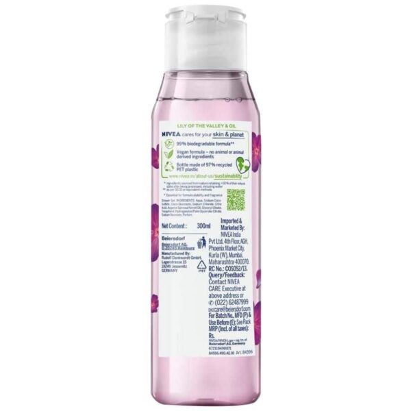 Nivea Naturally Body Wash Lily Valley & Oil Shower Gel 300Ml - Image 2