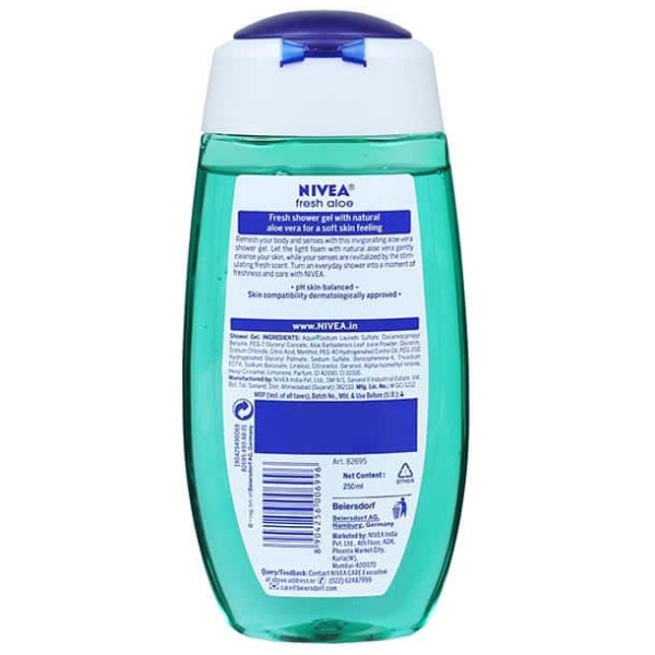 Nivea Transparent Shower Gel Fresh Aloe Body Wash 250 ml - Image 2