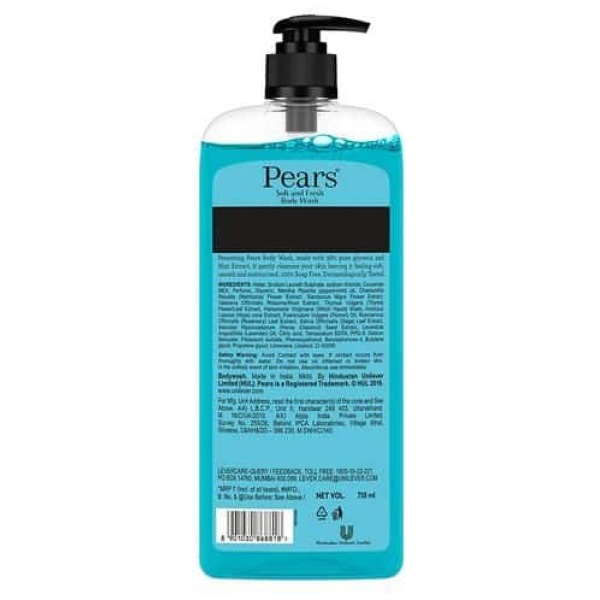 Pears Pure & Gentle Body Wash with Mint Extract 750 ml - Image 2